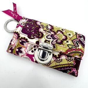 Vera Bradley Very Berry Paisley Clutch ID Coin Purse Floral Garden Pink NWOT
